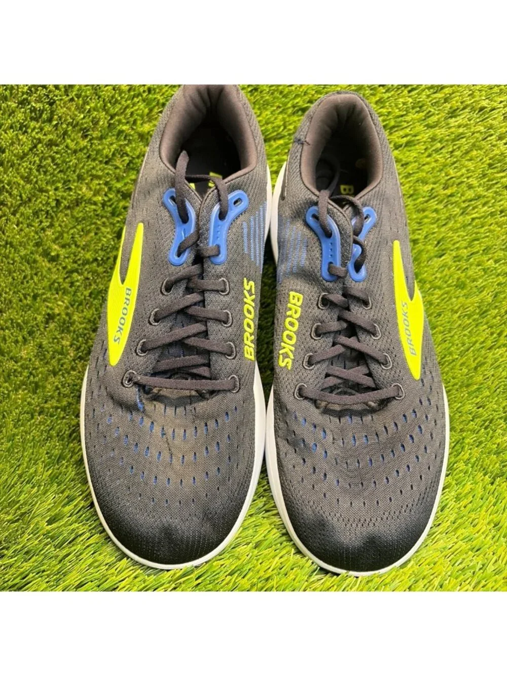 Brooks Ghost Max 3 Mens Size 13 Black Lime Blue Athletic Running Shoes Sneakers